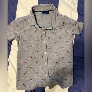 Button down shirt boys size 6 - bicycles!